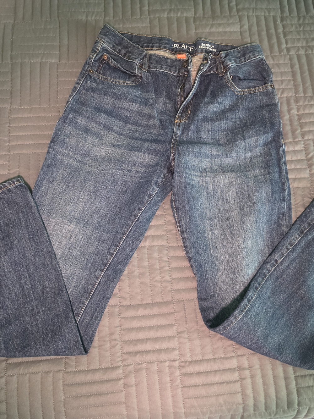 Children's Place Boys  Bootcut Jeans in Dark Blue Wash